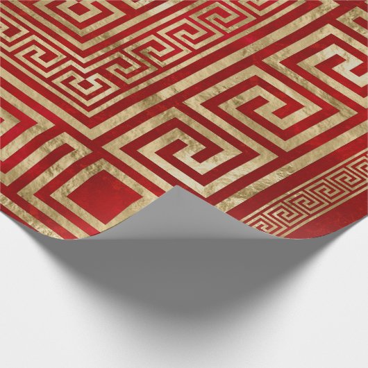 Griekse sleutelversiering - Griekse mander - Deep  Cadeaupapier (Hoek)