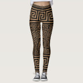 Griekse sleutelversiering - Griekse meander - goud Leggings (Voorkant)