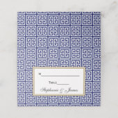 Griekse sleutelvierkanten - Blauw (Buitenkant ongevouwen)