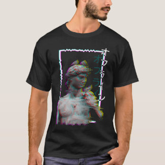 Griekse standbeeld oude vaporwave synthwave glitch t-shirt