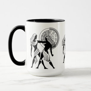 Griekse stijl Gemini tweeling Zodiac Chart Mok