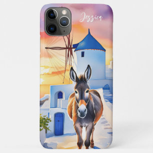 Griekse stijl Windmolen en ezel gepersonaliseerde  iPhone 11 Pro Max Hoesje