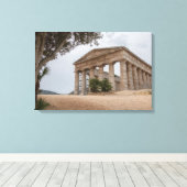 Griekse tempel in Segesta, Sicilië Canvas Afdruk (Insitu (Houten vloer))