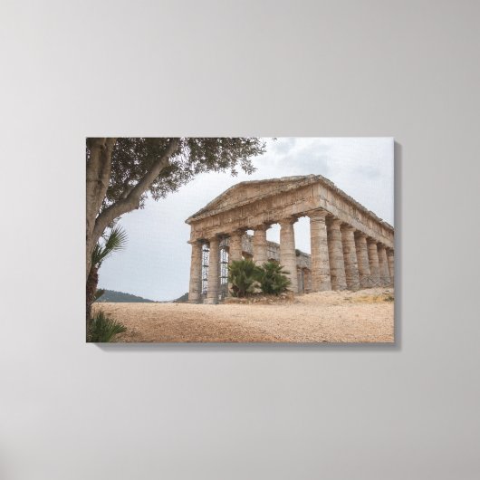 Griekse tempel in Segesta, Sicilië Canvas Afdruk (Voorkant)