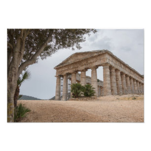 Griekse tempel in Segesta, Sicilië Foto Afdruk
