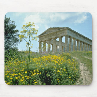 Griekse tempel, Segesta, Sicilië, Italië bloemen Muismat