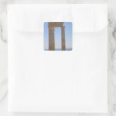 Griekse tempel vierkante sticker (Tas)