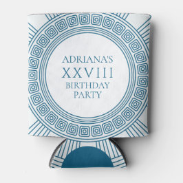 Griekse toga-feestthema met blauwe patroon blikjeskoeler