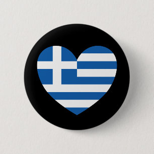 Griekse trots vlag liefde hart ronde button 5,7 cm
