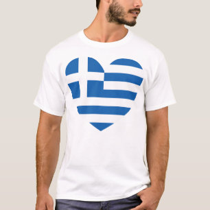 Griekse trots vlag liefde hart t-shirt
