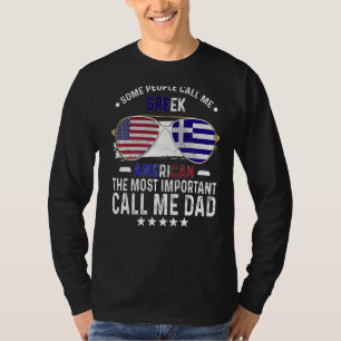 Griekse vader Griekenland vaderdag Papa Grieks-Ame T-shirt