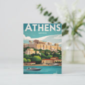 griekse vintage athene briefkaart (Staand voorkant)