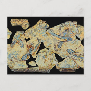 griekse visschilderij fresco art mural resto briefkaart