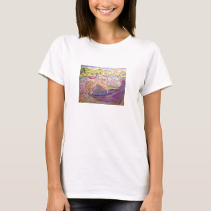 griekse vissersboot tegen zonsondergang t-shirt
