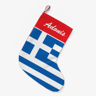 Griekse vlag aangepaste kerstkous kleine kerstsok