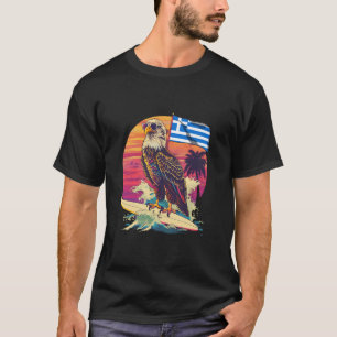 Griekse Vlag Adelaar Surfen Zonsondergang Griekse  T-shirt