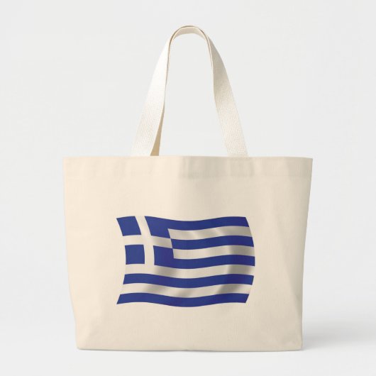 Griekse Vlag Boodschappentas Grote Tote Bag (Voorkant)