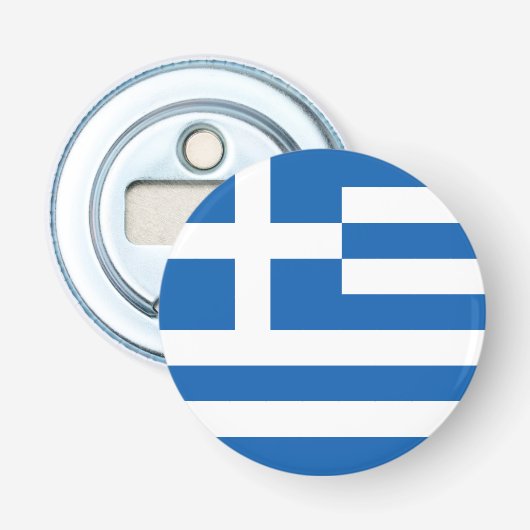 Griekse vlag button flesopener (Voorkant)