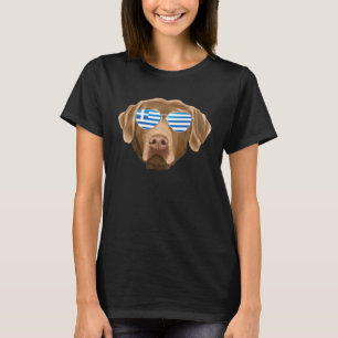 Griekse Vlag Chesapeake Bay Retriever Hond Grieken T-shirt