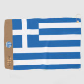 Griekse vlag en Griekenland monogant Golf Towel Golfhanddoek (Horizontaal)