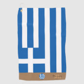 Griekse vlag en Griekenland monogant Golf Towel Golfhanddoek (Voorkant)