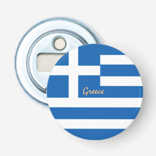 Griekse vlag en Griekse drink Button Flesopener