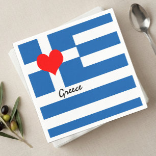 Griekse vlag en hart - Griekse supporters voor spo Servet