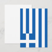 Griekse vlag Flat Bedankt kaart (Voorkant / Achterkant)
