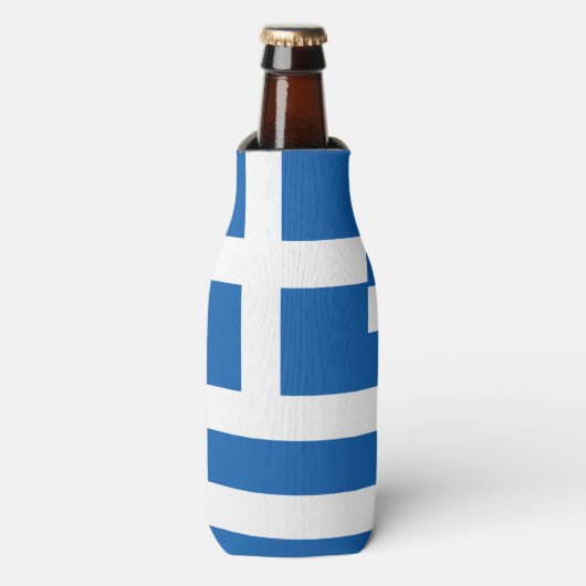 Griekse vlag flesjeskoeler (Fles Voorkant)