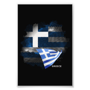 Griekse vlag foto afdruk