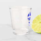 Griekse vlag Funky Heart Shot Glas (Links)