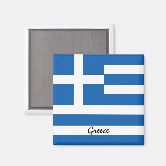 Griekse vlag & Griekenland vakantie / sport fans Magneet (Voorkant / Achterkant)