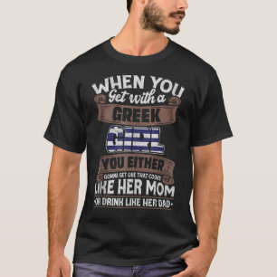 Griekse vlag Grieks Man en Vintage vrouwen T-shirt