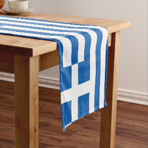 Griekse vlag Grieks patriottisch Korte Tafelloper