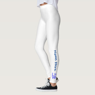 Griekse vlag — Hart Blue LOVE met Jouw naam Leggings