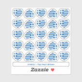 Griekse Vlag Hart Contour Stickers (Vel)