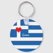Griekse vlag, hart, liefde Griekenland, reizen, sp Sleutelhanger (Voorkant)