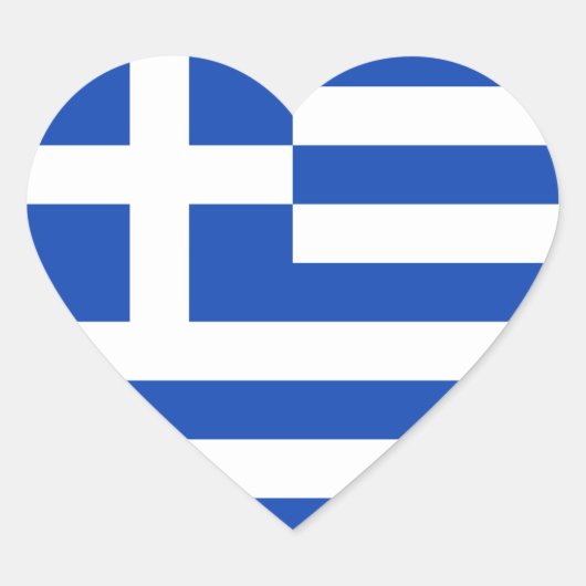 Griekse vlag Heart Sticker (Voorkant)
