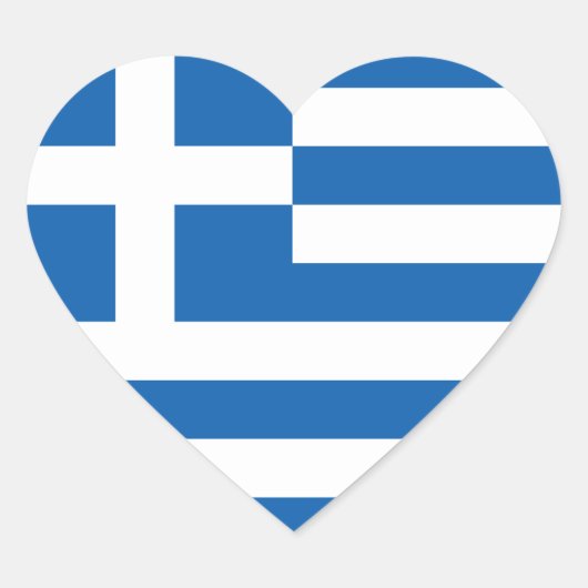 Griekse vlag Heart Sticker (Voorkant)