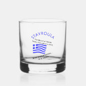 Griekse vlag Hellas Bloed en Ouzo en Naam Whisky Glas (Voorkant)