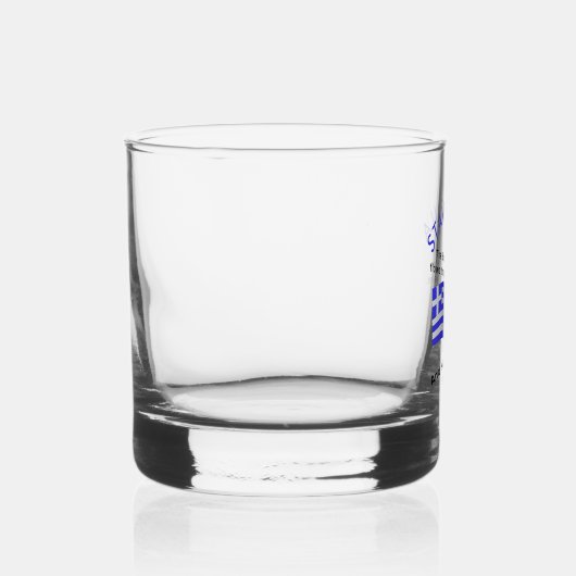 Griekse vlag Hellas Bloed en Ouzo en Naam Whisky Glas (Rechts)