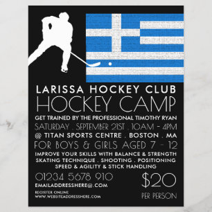 Griekse vlag, Hockey Player, Camp Adverteren Flyer