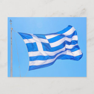 Griekse vlag in Athene Briefkaart