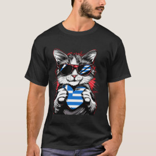 Griekse Vlag Kat Hellenen Griekse Trots Hellenisti T-shirt