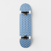 Griekse vlag kleuren harten patroon patriottisch skateboard (Voorkant)
