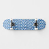 Griekse vlag kleuren harten patroon patriottisch skateboard (Horizontaal)