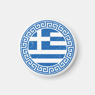 Griekse Vlag Met Grieks Sleutelpatroon Ontwerp Mag Magneet