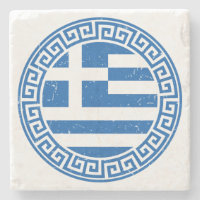 griekse vlag met grieks sleutelpatroon