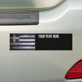 Griekse vlag op oude houten graan bumpersticker (Op auto)