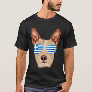Griekse Vlag Portugese Podengo Pequeno Hond Grieke T-shirt